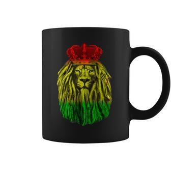 Rasta Lion & King Crown Reggae Rastafari Dreadlock Lion Coffee Mug - Seseable