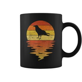 Raven Retro Sunset 70S Vintage Raven Coffee Mug - Monsterry