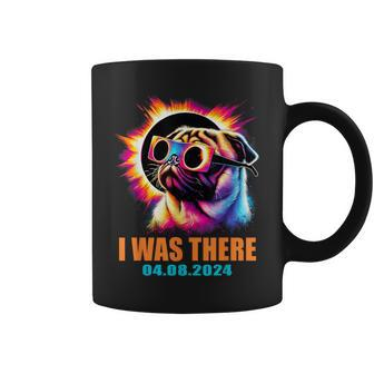 I Was There Total Solar Eclipse 2024 Pug Dog With Glasses Coffee Mug | Mazezy