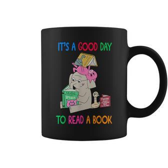 Read Book Cute School Teacher Librarian Elephant Pigeon Coffee Mug - Monsterry DE
