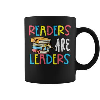 Readers Are Leaders Reading Book Lover Teacher Kid Coffee Mug - Seseable