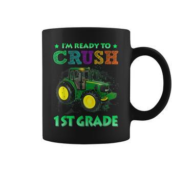 Ready To Crush 1St Grade Tractor Back To School Coffee Mug - Monsterry CA