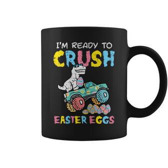 Ready To Crush Easter Eggs Dino Monster Truck Toddler Boys Coffee Mug | Mazezy CA