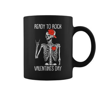 Ready To Rock Valentines Day Valentines Day Skeleton Coffee Mug | Mazezy