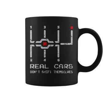 Real Cars Don't Shift Themselves Distressed Drifting Coffee Mug - Monsterry