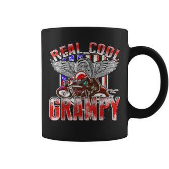 Real Cool Grampy Biker Racing For Fathers Day Coffee Mug - Monsterry UK