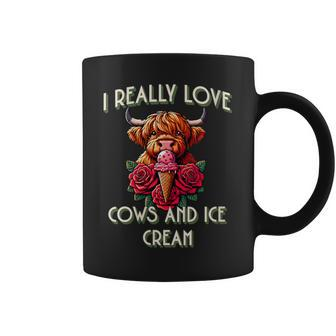 I Really Love Cows And Ice Cream Summer Coffee Mug - Monsterry AU