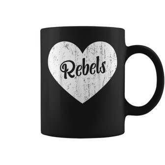 Rebels School Sports Fan Team Spirit Mascot Cute Heart Coffee Mug - Monsterry UK