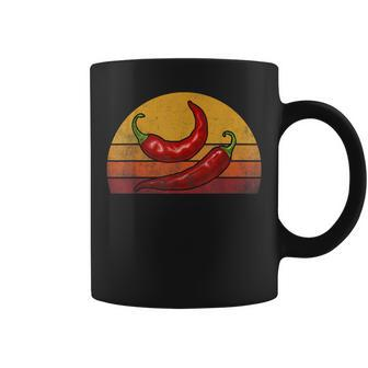 Red Chili-Peppers Red Hot Vintage Chili-Peppers Coffee Mug - Monsterry