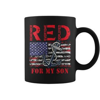 Red Friday For My Son Military Navy Mom Dad Us Flag Vintage Coffee Mug - Monsterry