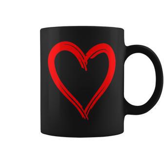 Red Heart Cool Love Heart Graphic Valentines Day Women Coffee Mug - Monsterry DE