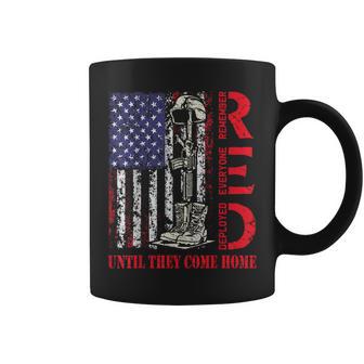 RED Military Remember Everyone Deployed Usa Flag Coffee Mug - Monsterry CA