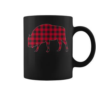 Red Plaid Bison Christmas Matching Buffalo Family Pajama Coffee Mug - Monsterry UK