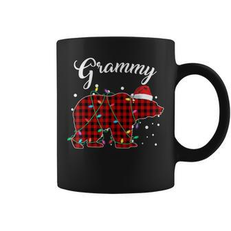 Red Plaid Grammy Bear Matching Buffalo Pajama Coffee Mug - Monsterry CA
