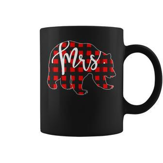 Red Plaid Mrs Bear Coffee Mug | Mazezy