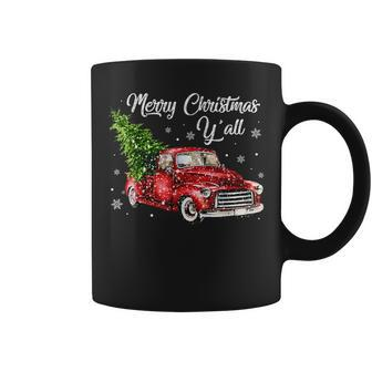 Red Truck Christmas Merry Christmas Yall Women Coffee Mug | Mazezy