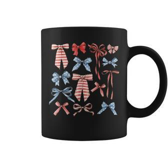 Red White And Blue American Coquette Bows 4Th Of July Coffee Mug - Monsterry CA