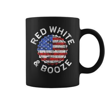 Red White And Booze Drinking 4Th Of July Coffee Mug - Monsterry
