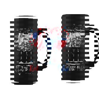 Red Wine & Blue 4Th Of July Wine Glasses American Flag Coffee Mug | Seseable CA