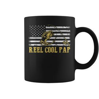 Reel Cool Pap Fishing Father's Day American Flag Coffee Mug | Crazezy AU
