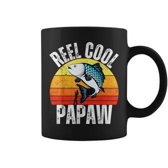 Reel Cool Papaw Fishing Retro Fisherman Dad Fathers Day Coffee Mug - Thegiftio UK