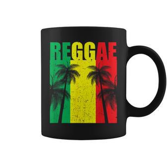 Reggae Flag Jamaican Vacation With Palm Trees Coffee Mug - Monsterry DE