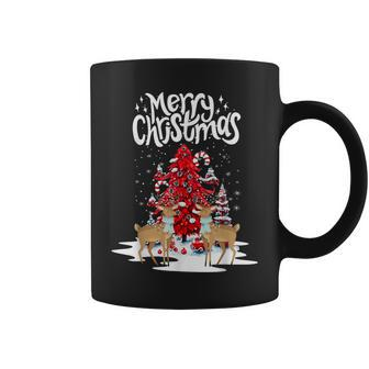 Reindeer Vintage Christmas Deer Tree Xmas Matching Couples Coffee Mug | Mazezy DE