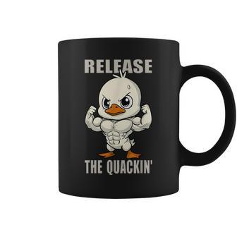 Release The Quackin Duck Gym Weightlifting Bodybuilder Coffee Mug - Seseable