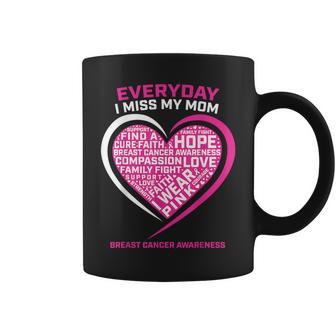Remembrance In Memory Of My Mom Pink Breast Cancer Awareness Coffee Mug - Monsterry