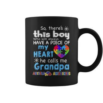 There's This Boy-He Call Me Grandpa Autism Awareness Coffee Mug - Monsterry