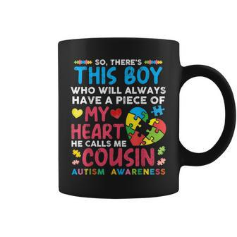 There's This Boy He Calls Me Cousin Autism Awareness Coffee Mug - Monsterry CA