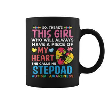 There's This Girl She Calls Me Stepdad Autism Awareness Coffee Mug - Monsterry