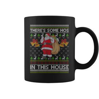 There's Some Hos In This House Santa Ugly Christmas Sweater Coffee Mug - Thegiftio UK