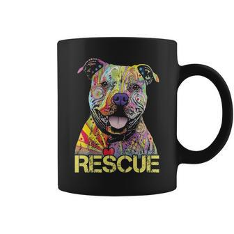 Rescue Dog Colorfull Pitbull Dog Adopt Don't Shop Coffee Mug | Mazezy