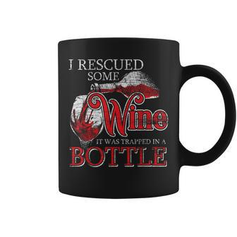 I Rescued Some Wine It Was Trapped In A Bottle Rescued Coffee Mug - Monsterry DE