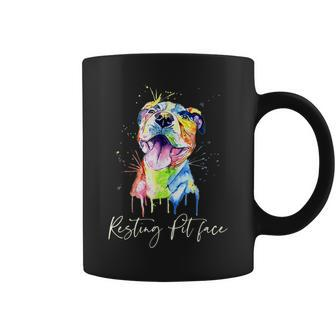 Resting Pit Face Pitbull Watercolor Dog Lovers Coffee Mug - Monsterry