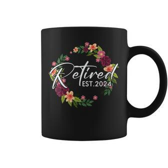 Retired 2024 Cute Floral Grandma Retirement Teacher Nurse Coffee Mug - Thegiftio UK