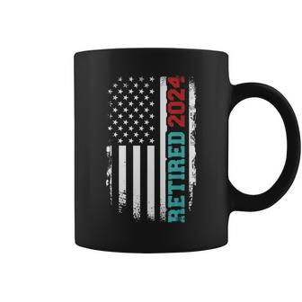 Retired 2024 Us American Flag For Retirement And Pensioner Coffee Mug - Monsterry
