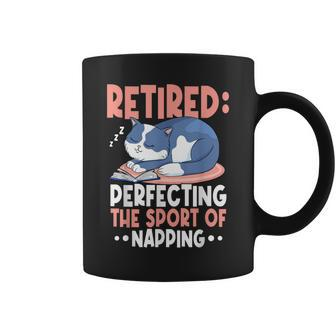 Retired Perfecting The Sport Of Napping Cat Lover Retirement Coffee Mug - Monsterry DE