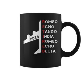Retired Pilot 2024 Phonetic Alphabet Retirement Coffee Mug - Monsterry DE