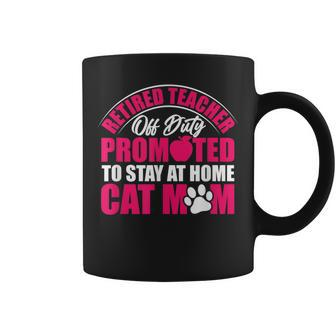 Retired Teacher Cat Lover Mom Retirement Life Graphic Coffee Mug - Monsterry DE