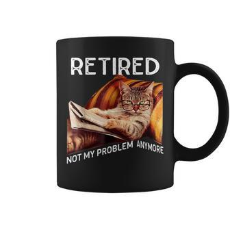 Retirement 2024 Retired 2024 Not My Problem Anymore Cute Cat Coffee Mug - Seseable