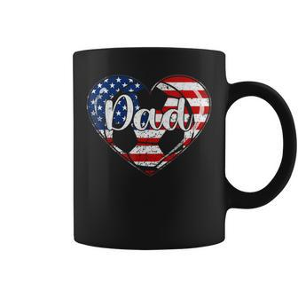 Retro 4Th Of July Patriotic Soccer Dad Usa Flag Heart Coffee Mug - Monsterry UK
