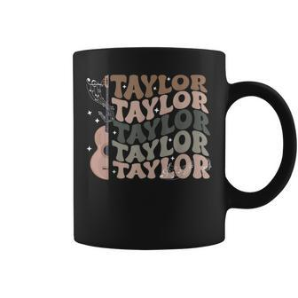 Retro 80'S Taylor First Name Personalized Groovy Birthday Coffee Mug - Seseable