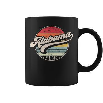 Retro Alabama Home State Al Cool 70S Style Sunset Coffee Mug - Monsterry