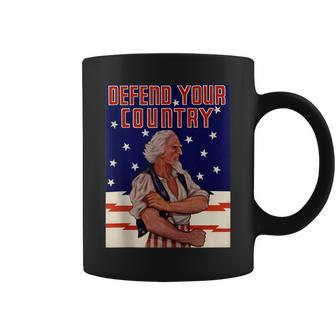 Retro American Pride Uncle Sam Military Recruit Wwii Poster Coffee Mug - Monsterry