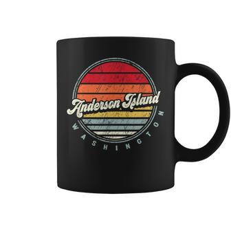 Retro Anderson Island Home State Cool 70S Style Sunset Coffee Mug - Monsterry