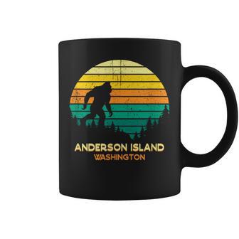 Retro Anderson Island Washington Big Foot Souvenir Coffee Mug - Monsterry AU