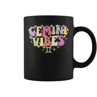 Retro Astrology May June Birthday Zodiac Sign Groovy Gemini Coffee Mug - Monsterry