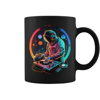 Retro Astronaut Dj Djing In Space Edm Cool Graphic Coffee Mug - Monsterry DE